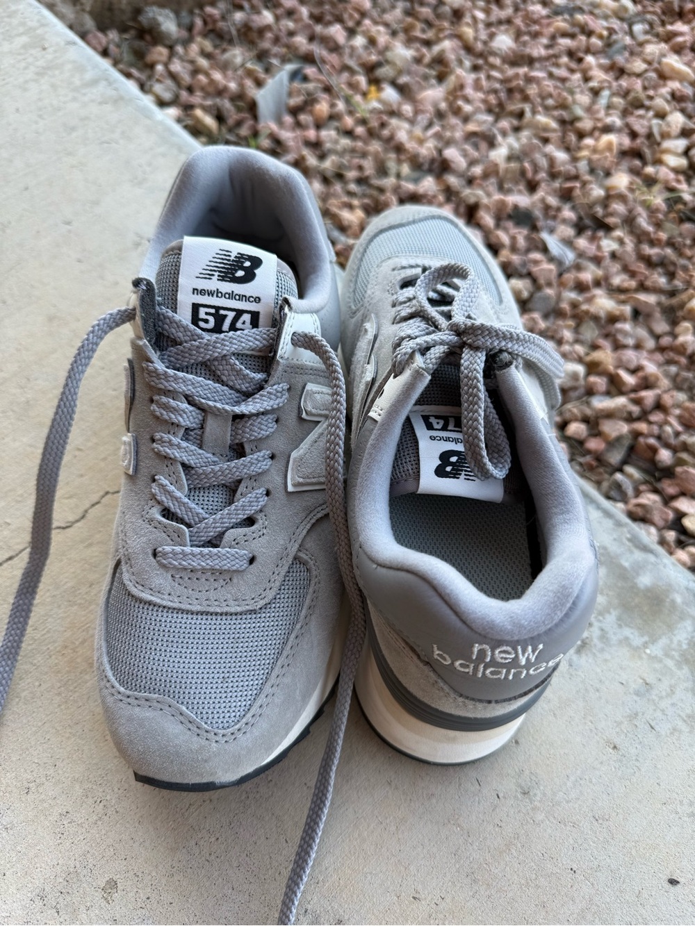 New Balance Women's Grey 574 Platform Sneaker - Picture 7 of 8
